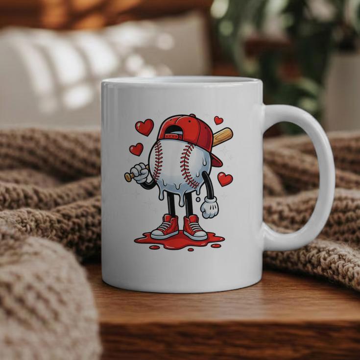 Baseball Ice Cream Drip Valentines Day Sports For Kids Boys Graphic Print Coffee Mug