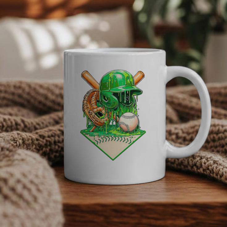 Baseball Life Style Ice Cream Drip Green Premium Tri-Blend Graphic Print Coffee Mug