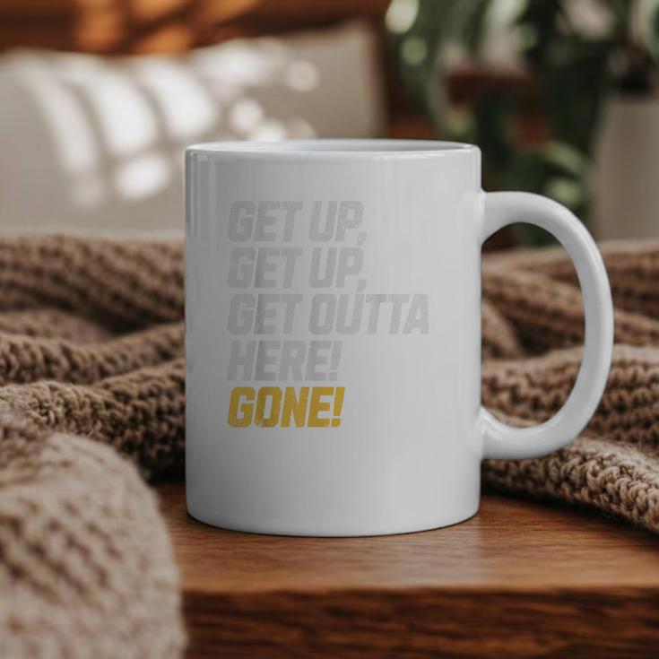Baseball Player Get Up Get Outta Here Gone Home Run Graphic Print Coffee Mug