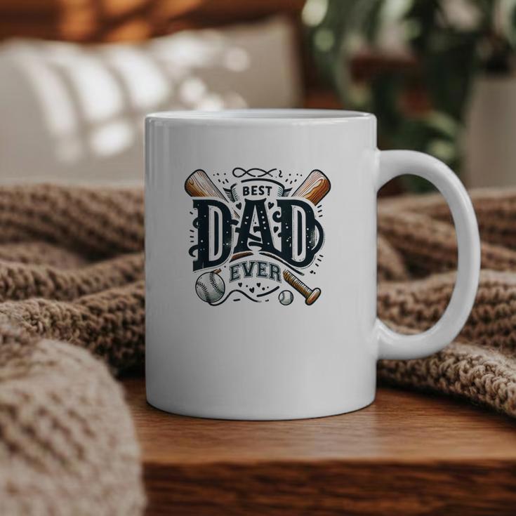 Best Dad Ever Father's Day Sports Papa Baseball Daddy Graphic Print Coffee Mug