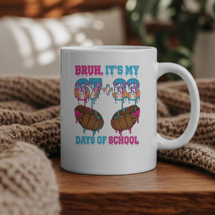 Bruh Its My 67 33 Day Of School Baseball Boys Kids 100th Day Graphic Print Coffee Mug