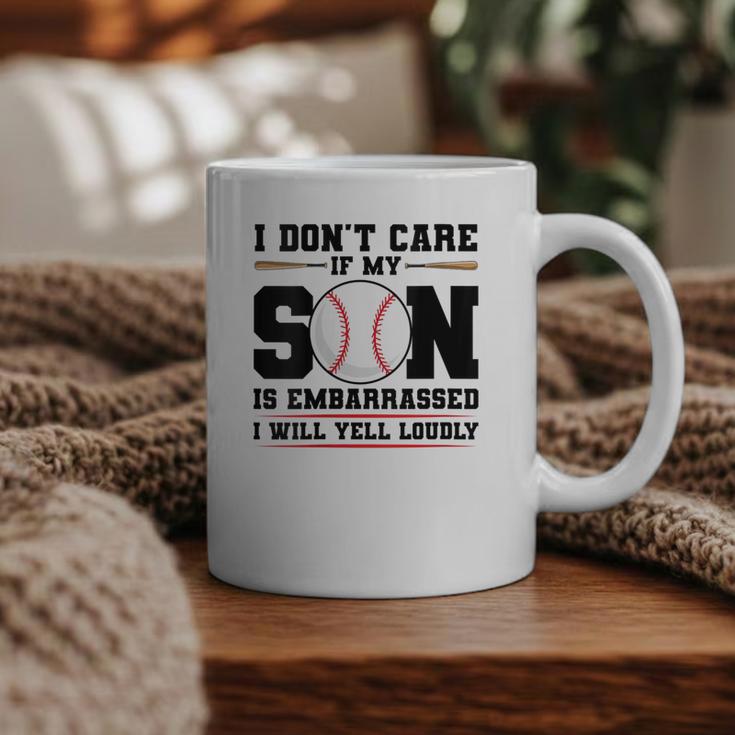 I Don't Care If My Son Is Embarrassed Baseball Mom Graphic Print Coffee Mug