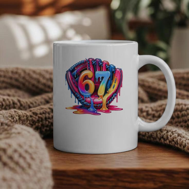 Gen Alpha Slang Ice Cream Drip Six Seven 67 Baseball Catcher Graphic Print Coffee Mug