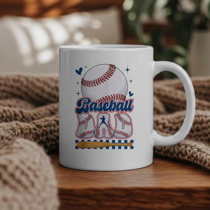 Groovy Baseball Dad Daddy Father Happy Fathers Day Men Guys Graphic Print Coffee Mug