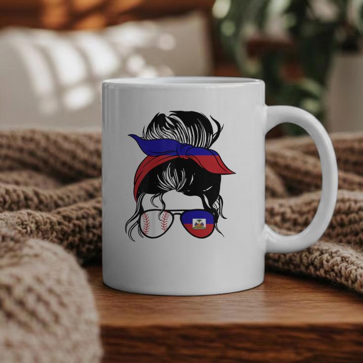 Haitian Baseball Mom Haiti Flag Baseball Girl Graphic Print Coffee Mug