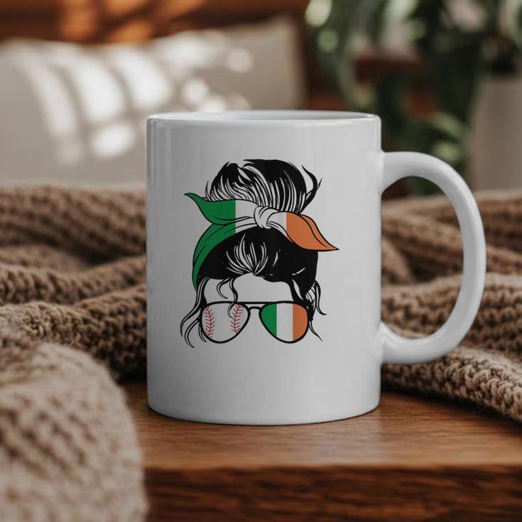 Ireland Baseball Mom Messy Bun Irish Baseball Girl Graphic Print Coffee Mug Ireland Baseball Mom Messy Bun Irish Baseball Girl Graphic Print Coffee Mug