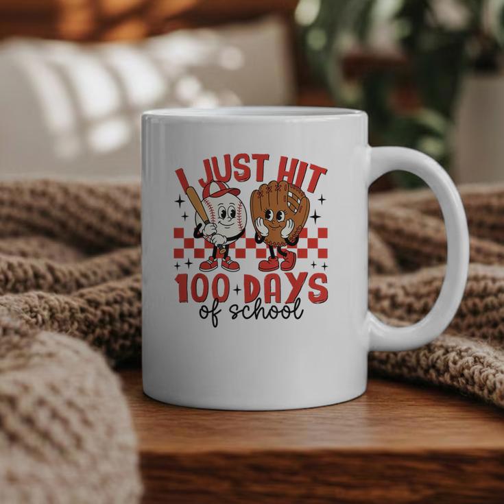 I Just Hit 100 Days Of School Baseball 100th Day Teacher Kid Graphic Print Coffee Mug