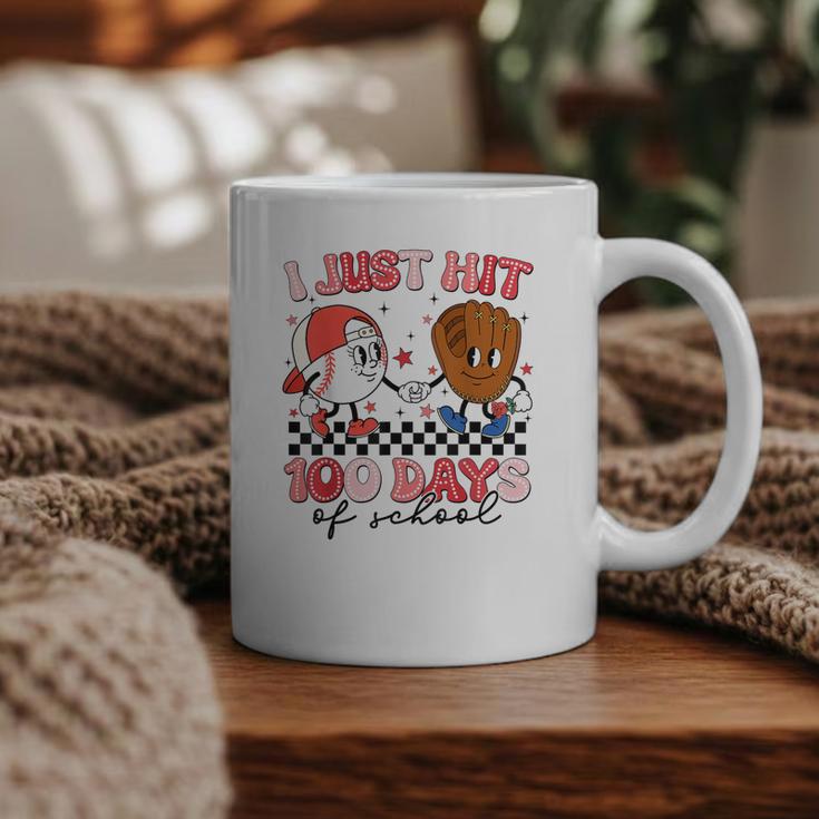 I Just Hit 100 Days Of School Baseball Boy Girl Teacher Graphic Print Coffee Mug