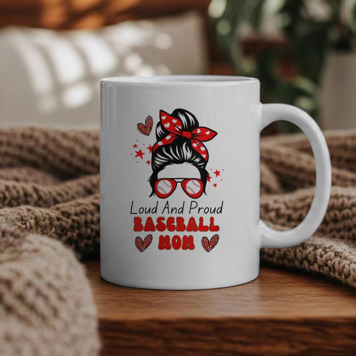 Loud And Proud Baseball Mom Messy Bun Leopard Mother Day Graphic Print Coffee Mug