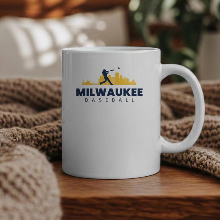 Milwaukee Baseball Minimalist City Skyline Baseball Lover Graphic Print Coffee Mug