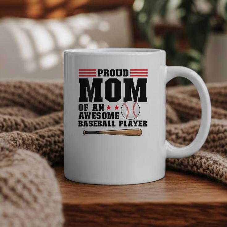 Proud Mom Of An Awesome Baseball Player Baseball Mom Graphic Print Coffee Mug