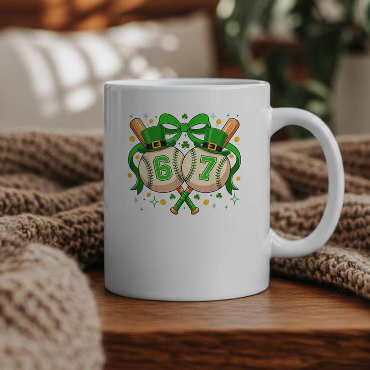 Six Seven 67 Meme Baseball Coquette Bow St Patrick's Day Graphic Print Coffee Mug