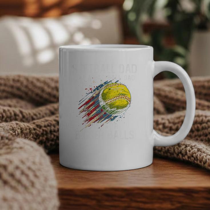 Softball Dad Like a Baseball Dad With Bigger Balls Premium Graphic Print Coffee Mug