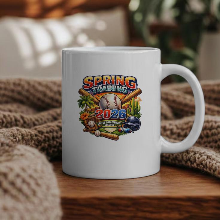 Spring Training 2026 Baseball Fan Retro Palm Cactus Premium Tri-Blend Graphic Print Coffee Mug