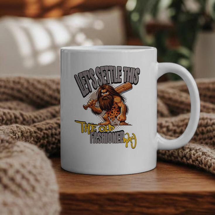 Stoneage Caveman Neolithic History Baseball Dad Father Premium Graphic Print Coffee Mug