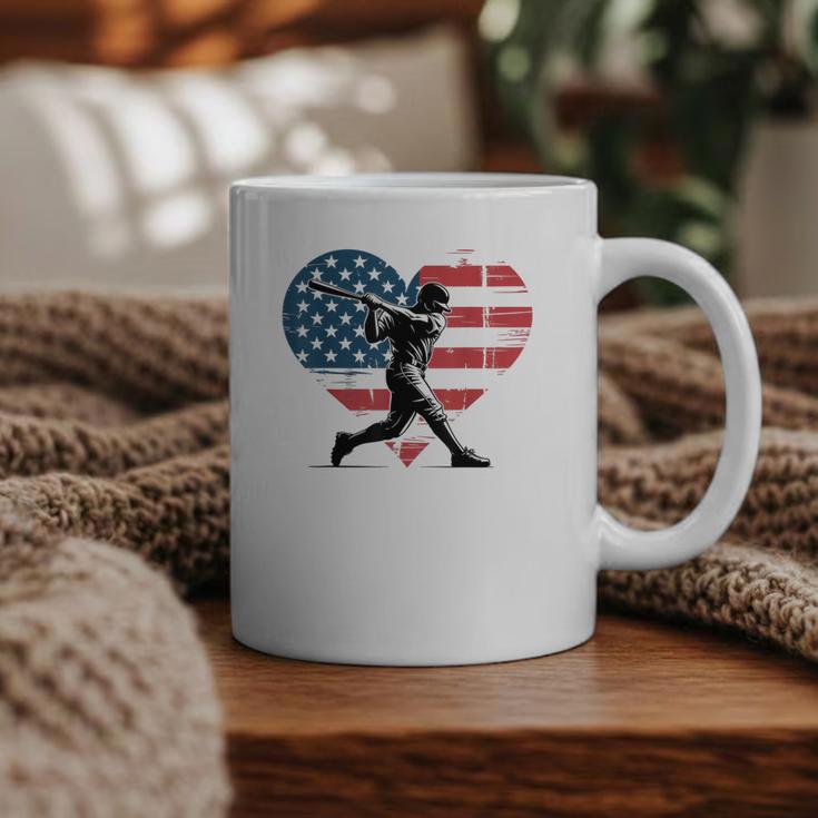 Valentines Baseball Batter Silhouette Heart Men Boys Kid Graphic Print Coffee Mug