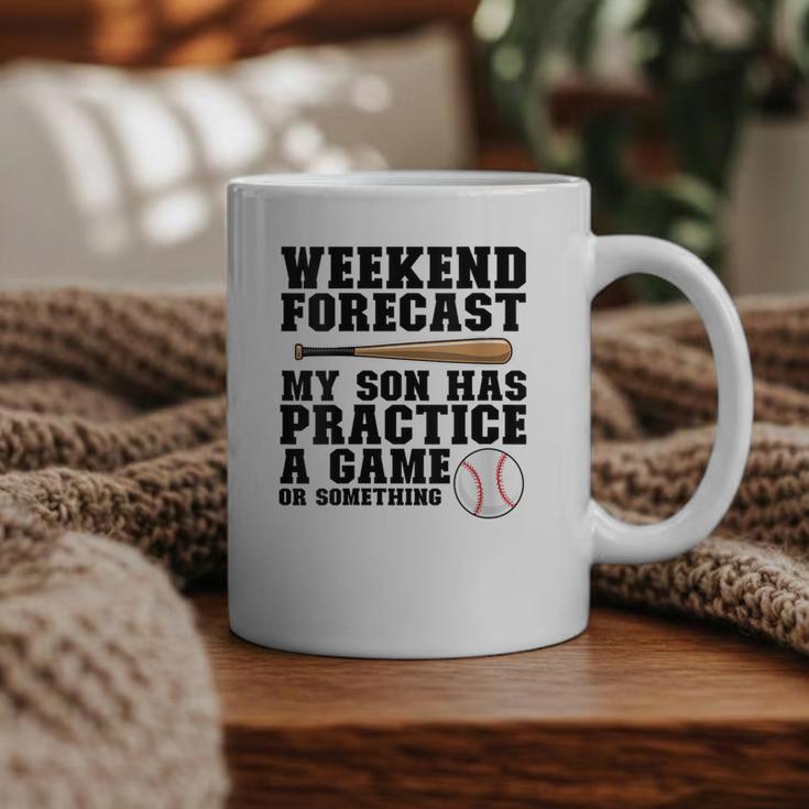 Weekend Forecast My Son Has Practice Baseball Mom Graphic Print Coffee Mug
