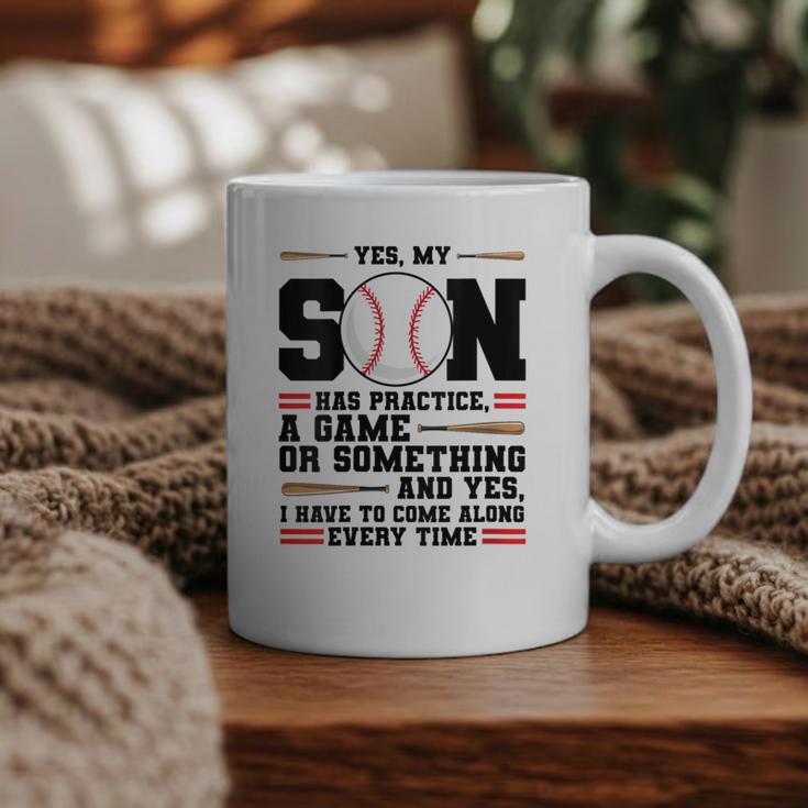 Yes Son Has Practice a Game Baseball Mom Graphic Print Coffee Mug