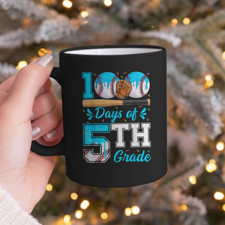 100 Days Of 5th Grade Baseball 100th Day Of School Boys Kids Graphic Print Coffee Mug