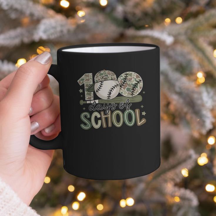 100 Days Of School Baseball Camo Celebration Graphic Print Coffee Mug