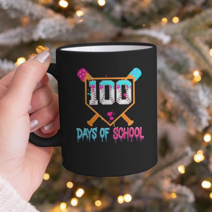 100 Days Of School Baseball Ice Cream Drip 100th Day School Graphic Print Coffee Mug