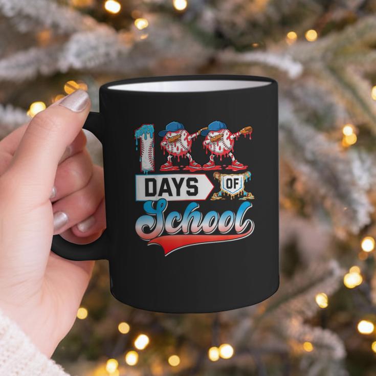 100 Days Of School Boys Baseball Drip 100th Day Dabbing Ball Graphic Print Coffee Mug