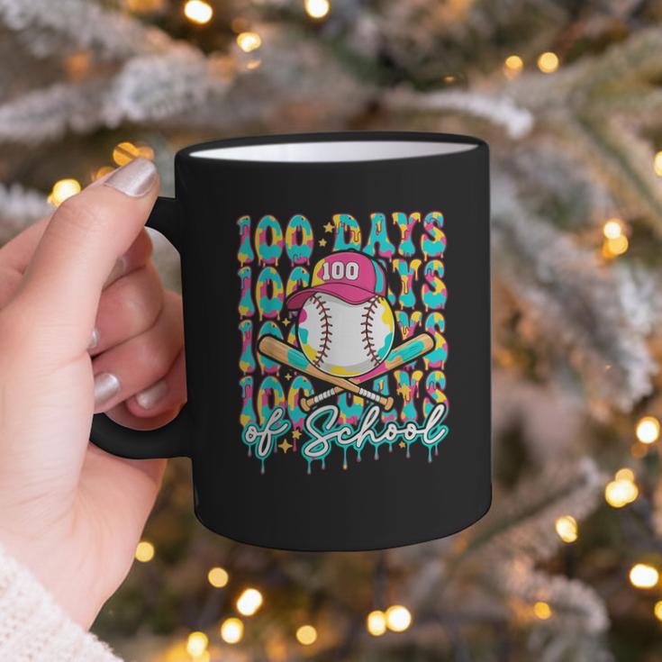 100 Days Of School Drip Baseball 100th Day Baseball School Graphic Print Coffee Mug