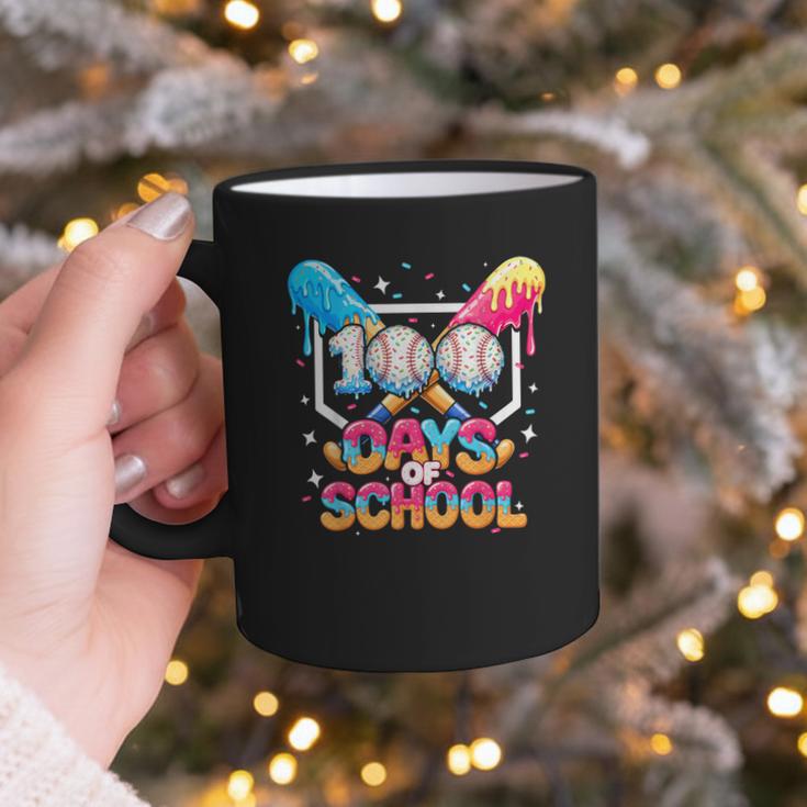 100 Days Of School Ice Cream Baseball Player For Kids Boys Graphic Print Coffee Mug