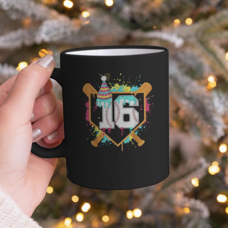 16th Birthday Baseball Drip Number 16 Year Old Birthday Boy Graphic Print Coffee Mug 16th Birthday Baseball Drip Number 16 Year Old Birthday Boy Graphic Print Coffee Mug