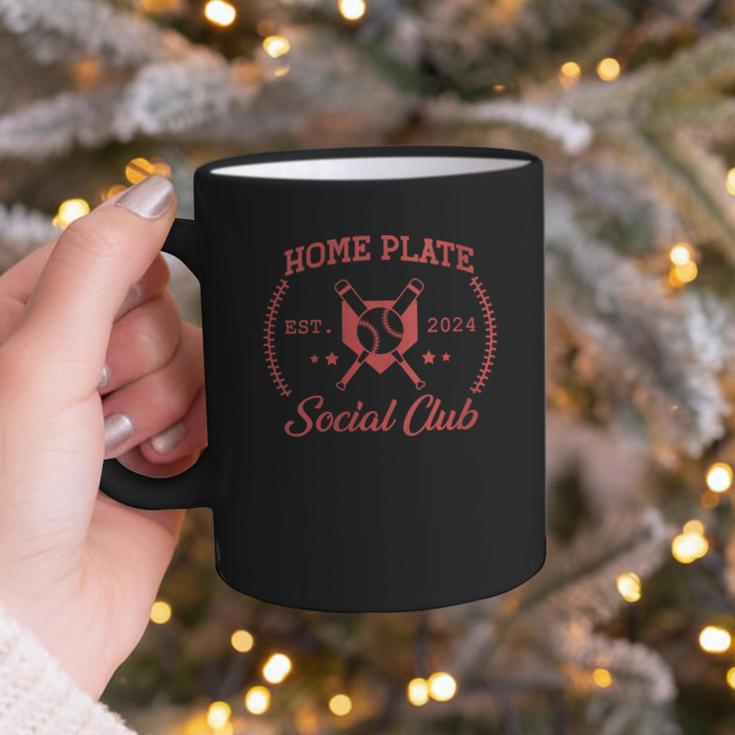 2024 Home Plate Social Club Softball Season Tee Baseball Mom Graphic Print Coffee Mug