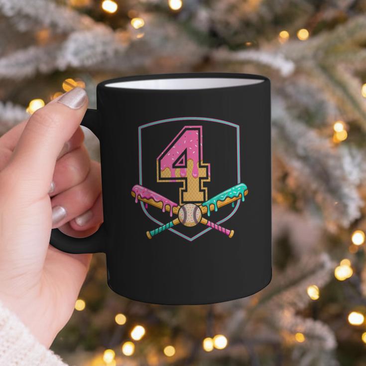 4th Birthday Baseball Bat Ice-Cream Drip 4yrs Old Boys Girls Graphic Print Coffee Mug 4th Birthday Baseball Bat Ice-Cream Drip 4yrs Old Boys Girls Graphic Print Coffee Mug