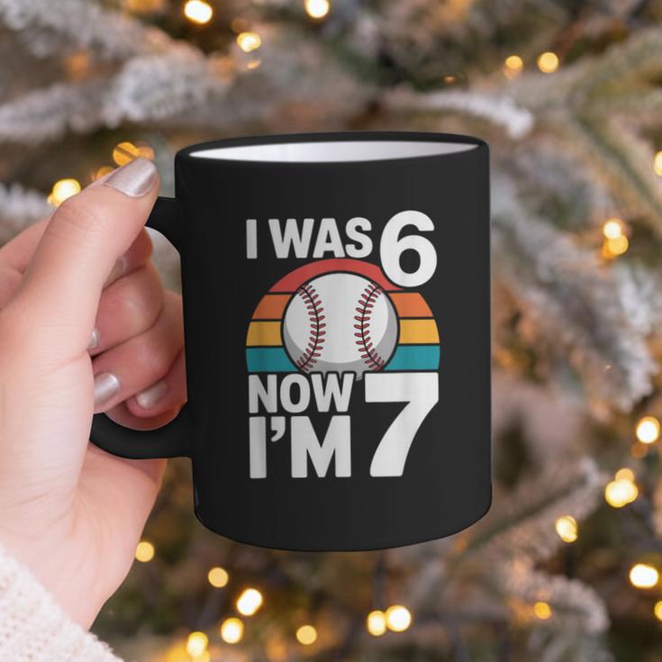 I Was 6 Now Im 7 Baseball Birthday Age 7 Graphic Print Coffee Mug
