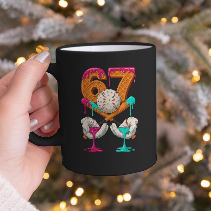 6 7 Ice Cream Drip Baseball Number 67 Player Boy Girl Kids Graphic Print Coffee Mug 6 7 Ice Cream Drip Baseball Number 67 Player Boy Girl Kids Graphic Print Coffee Mug