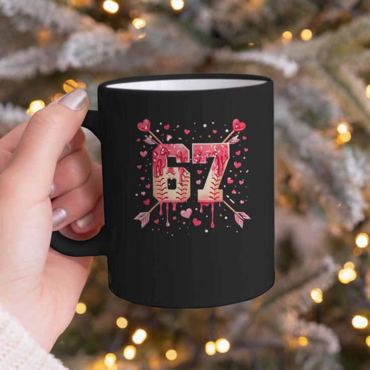 6 7 Melting Number Arrow Baseball Drip Valentine's Day Graphic Print Coffee Mug