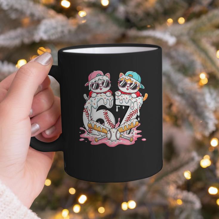 67 Meme Kawaii Cats Baseball Ice Cream Drip 6 7 Kids Graphic Print Coffee Mug 67 Meme Kawaii Cats Baseball Ice Cream Drip 6 7 Kids Graphic Print Coffee Mug