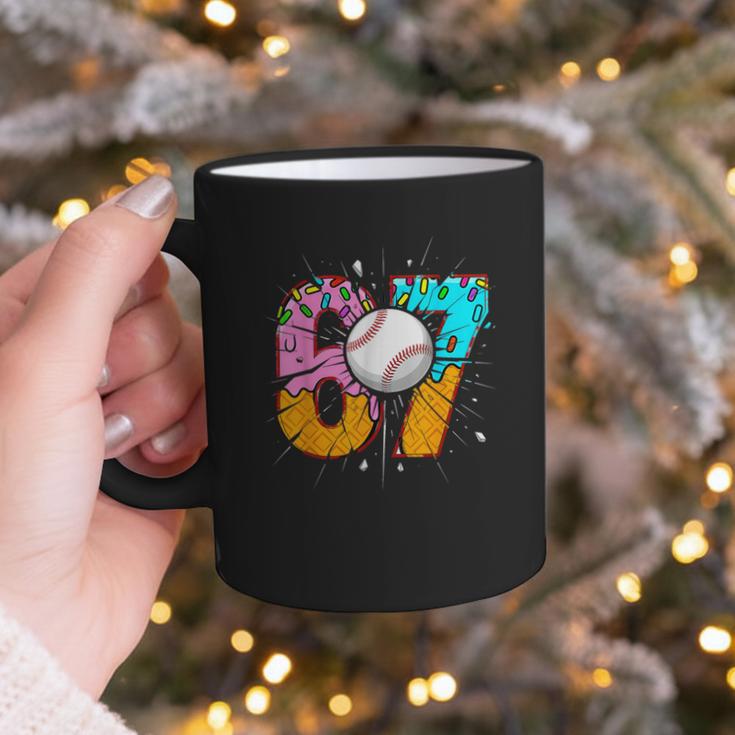 67 Six Seven 6 7 Boys 67 Baseball Ice Cream Drip 6 7 Graphic Print Coffee Mug