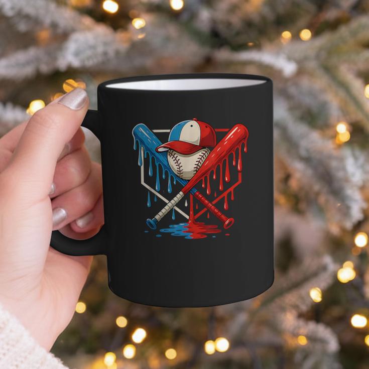 American Baseball Drip Graffiti Ball And Bat Graphic Print Coffee Mug