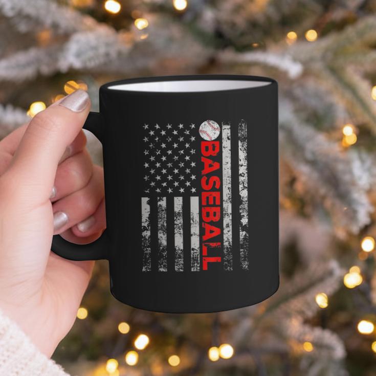 American Flag Baseball Team Baseball Player Baseball Graphic Print Coffee Mug
