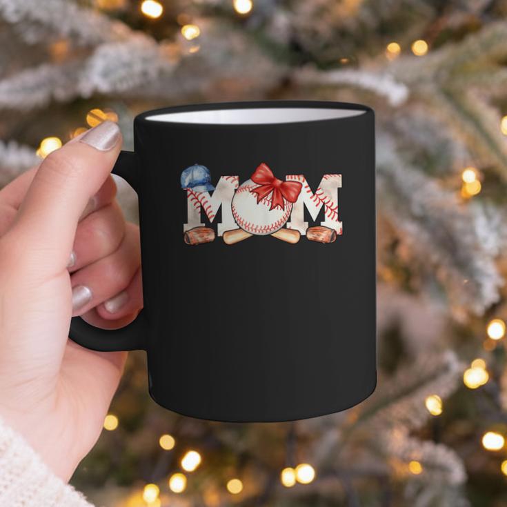 Ball Mom Bow Tie Baseball Mom Graphic Print Coffee Mug