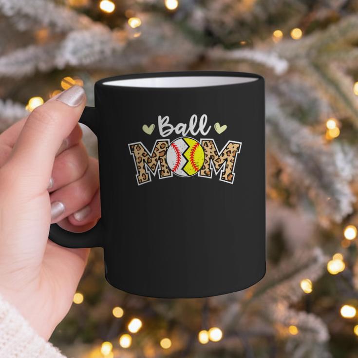 Ball Mom Leopard Baseball Softball Player Mom Graphic Print Coffee Mug