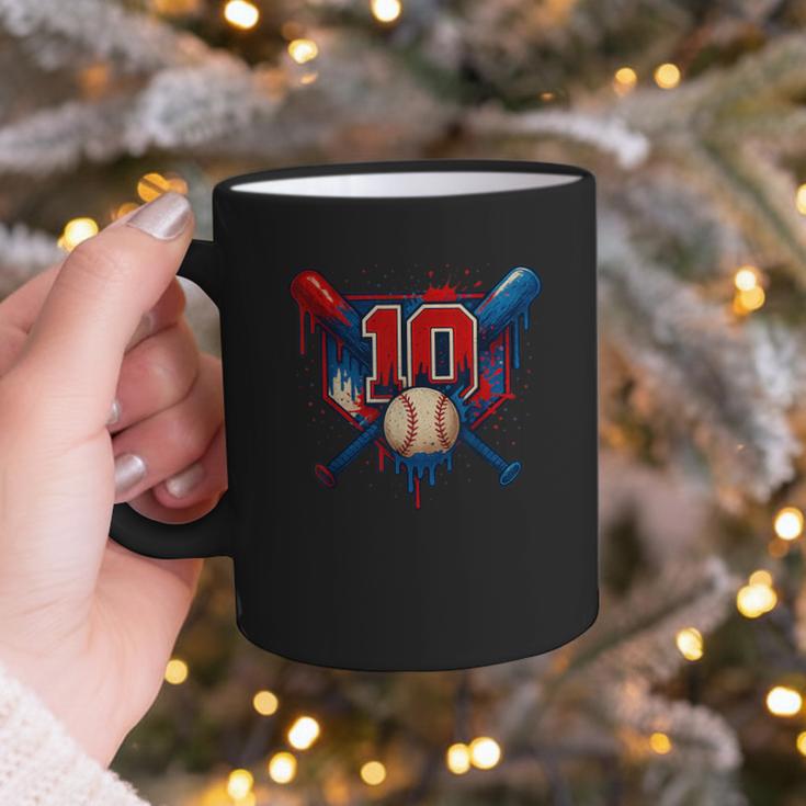 Baseball 10 Year Old Splash Drip 10th Birthday Boy Number 10 Graphic Print Coffee Mug Baseball 10 Year Old Splash Drip 10th Birthday Boy Number 10 Graphic Print Coffee Mug