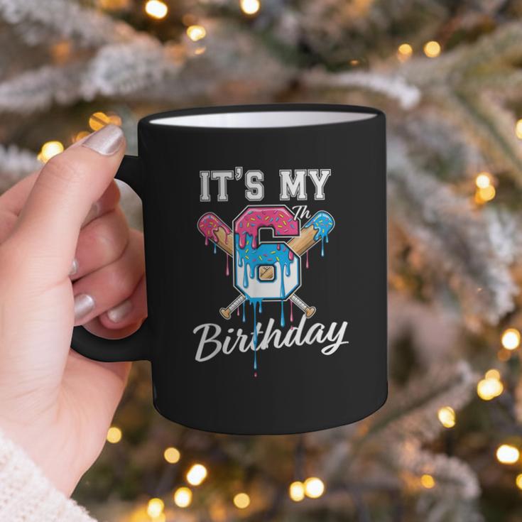 Baseball 6 Year Old Ice Cream Drip 6th Birthday Boy Number 6 Graphic Print Coffee Mug Baseball 6 Year Old Ice Cream Drip 6th Birthday Boy Number 6 Graphic Print Coffee Mug