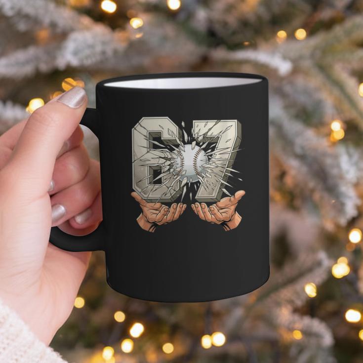 Baseball 67 Six Seven Gen Alpha Meme Graphic Print Coffee Mug Baseball 67 Six Seven Gen Alpha Meme Graphic Print Coffee Mug