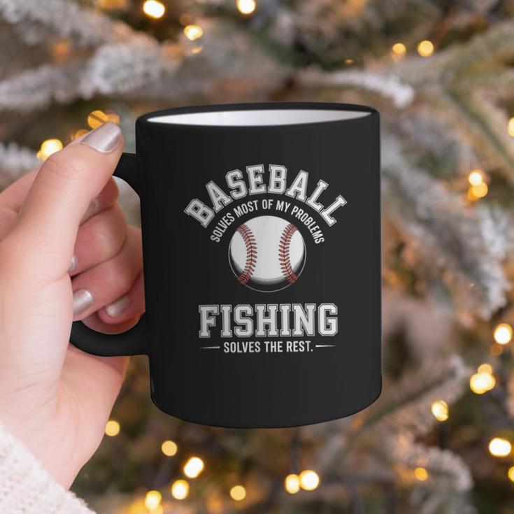 Baseball & Fishing Graphic Print Coffee Mug