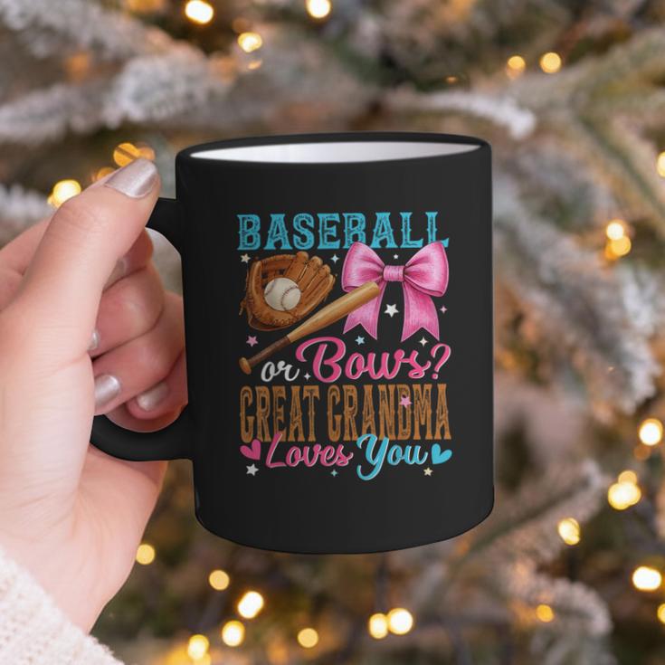 Baseball Or Bows Great Grandma Loves You Gender Reveal Graphic Print Coffee Mug