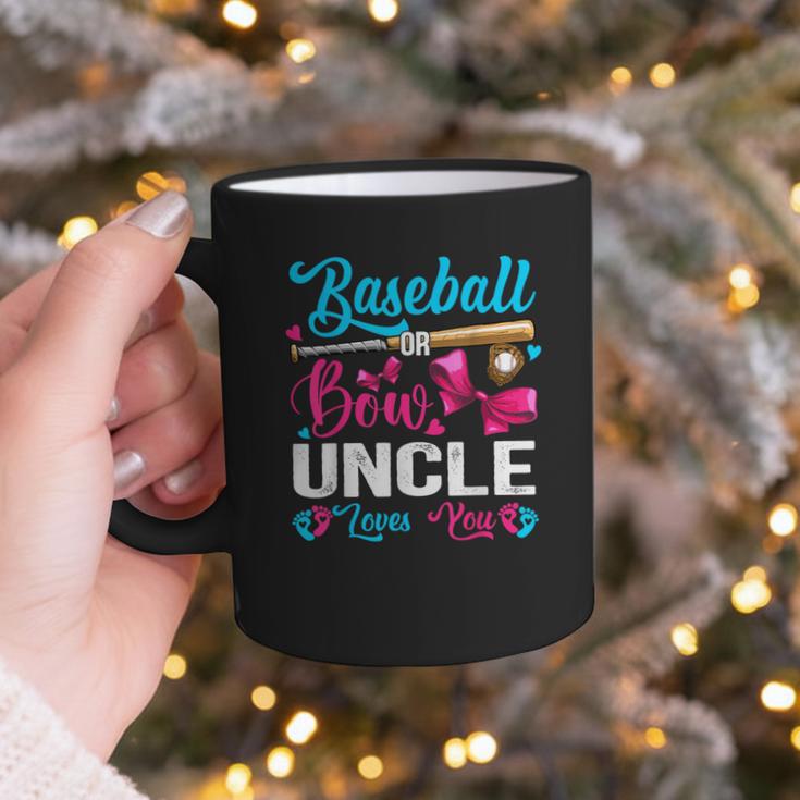 Baseball Or Bows Uncle Loves You Gender Reveal Graphic Print Coffee Mug
