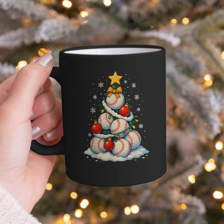 Baseball Christmas Tree Lights Santa Sport Player Lover Xmas Graphic Print Coffee Mug