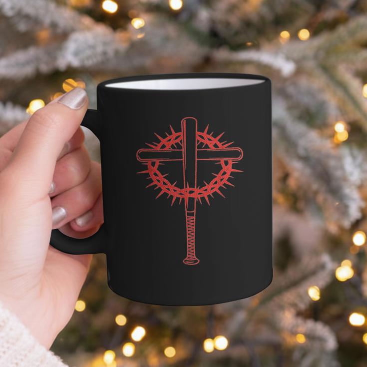 Baseball Cross Bats Pitcher Jesus Faith Graphic Print Coffee Mug