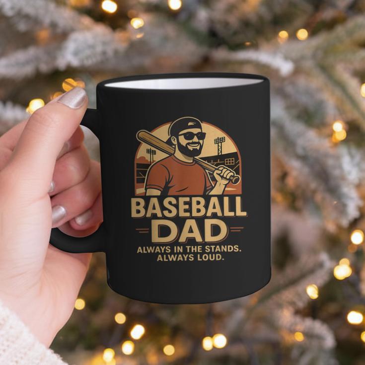 Baseball Dad – Always In The Stands Always Loud Retro Graphic Print Coffee Mug