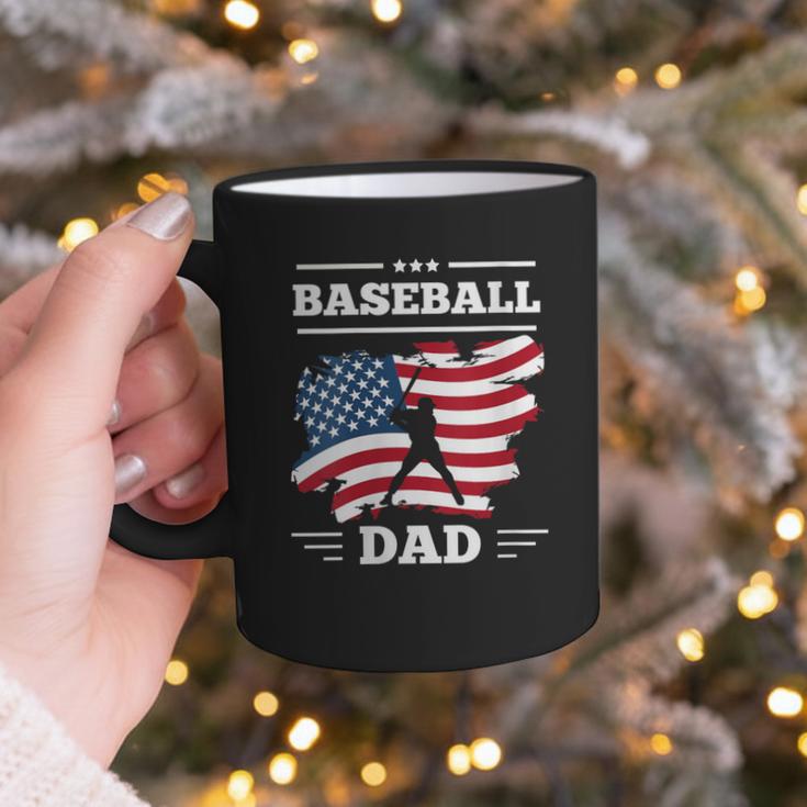 Baseball DAD American Flag Patriotic Father's Day Graphic Print Coffee Mug